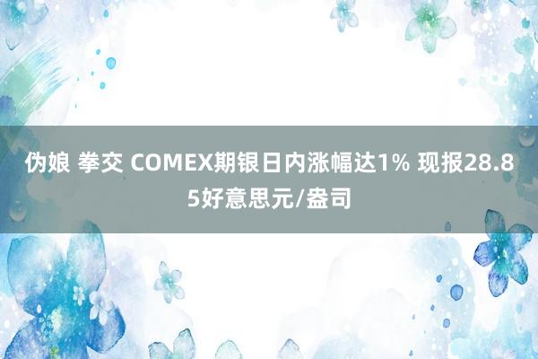 伪娘 拳交 COMEX期银日内涨幅达1% 现报28.85好意思元/盎司