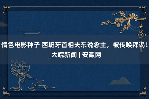 情色电影种子 西班牙首相夫东说念主，被传唤拜谒！_大皖新闻 | 安徽网