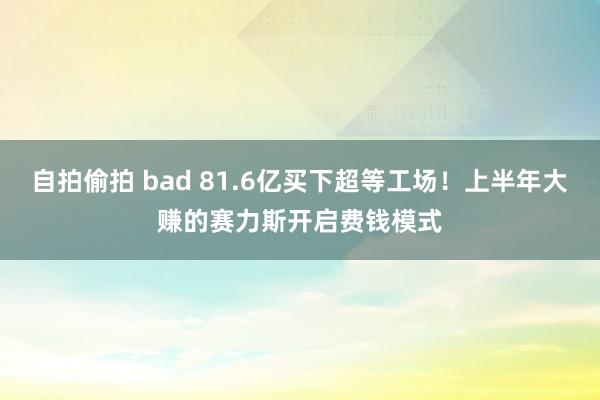 自拍偷拍 bad 81.6亿买下超等工场！上半年大赚的赛力斯开启费钱模式