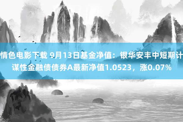 情色电影下载 9月13日基金净值：银华安丰中短期计谋性金融债债券A最新净值1.0523，涨0.07%