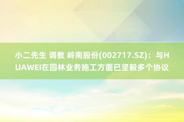 小二先生 调教 岭南股份(002717.SZ)：与HUAWEI在园林业务施工方面已坚毅多个协议