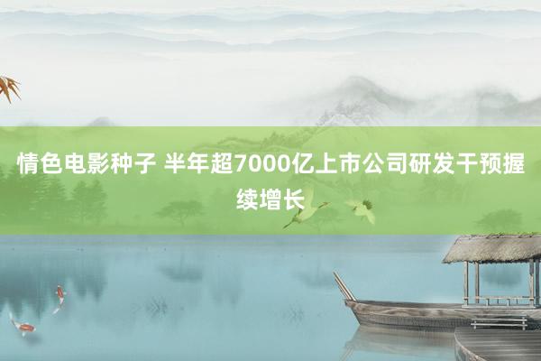 情色电影种子 半年超7000亿上市公司研发干预握续增长