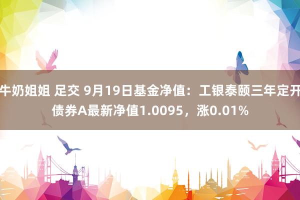 牛奶姐姐 足交 9月19日基金净值：工银泰颐三年定开债券A最新净值1.0095，涨0.01%