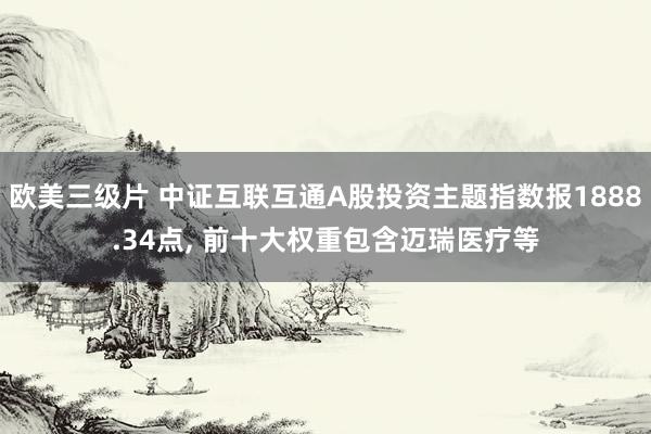 欧美三级片 中证互联互通A股投资主题指数报1888.34点， 前十大权重包含迈瑞医疗等