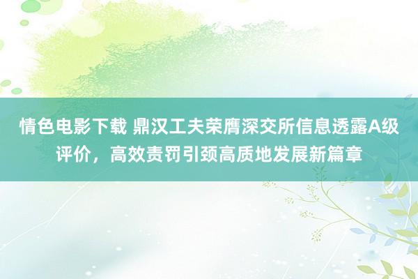 情色电影下载 鼎汉工夫荣膺深交所信息透露A级评价，高效责罚引颈高质地发展新篇章