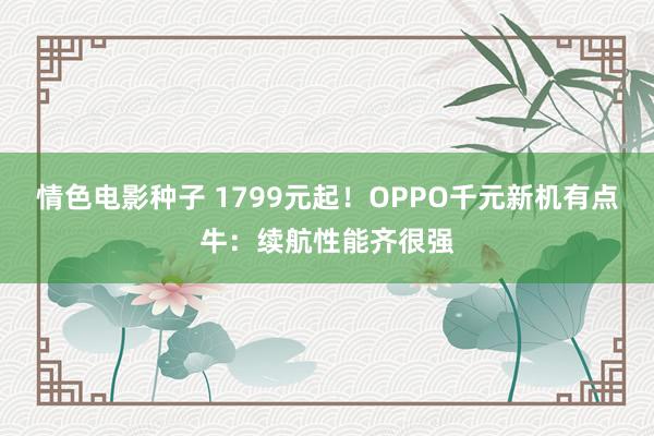 情色电影种子 1799元起！OPPO千元新机有点牛：续航性能齐很强