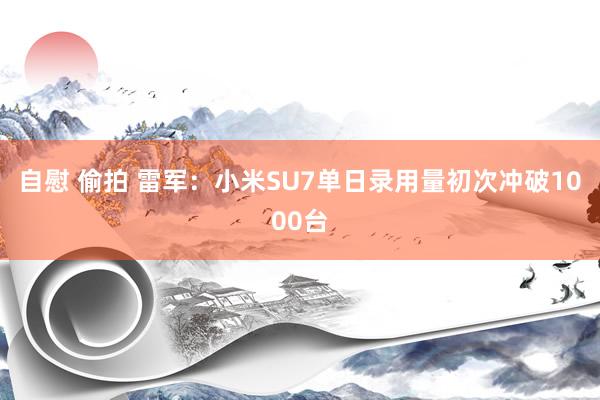 自慰 偷拍 雷军：小米SU7单日录用量初次冲破1000台