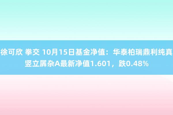 徐可欣 拳交 10月15日基金净值：华泰柏瑞鼎利纯真竖立羼杂A最新净值1.601，跌0.48%