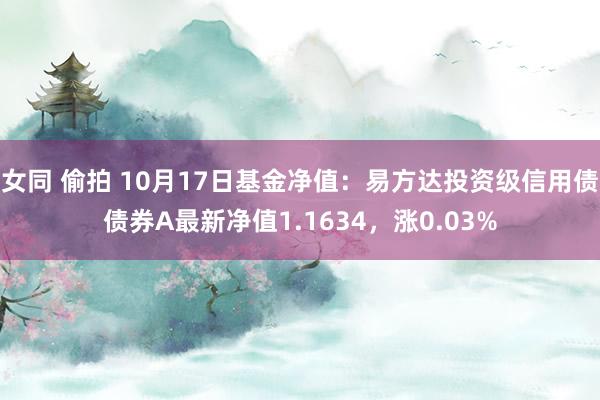 女同 偷拍 10月17日基金净值：易方达投资级信用债债券A最新净值1.1634，涨0.03%