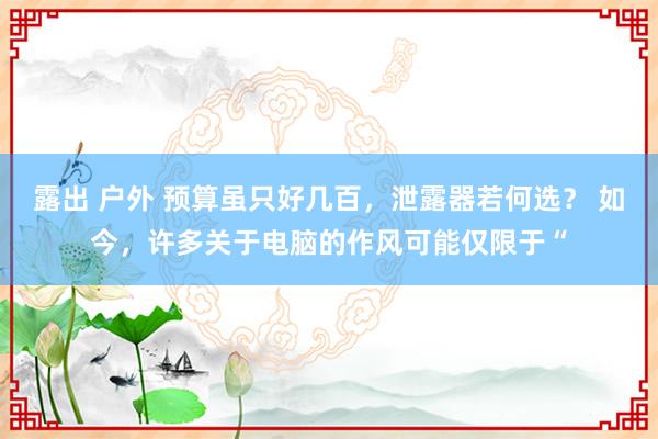 露出 户外 预算虽只好几百，泄露器若何选？ 如今，许多关于电脑的作风可能仅限于“