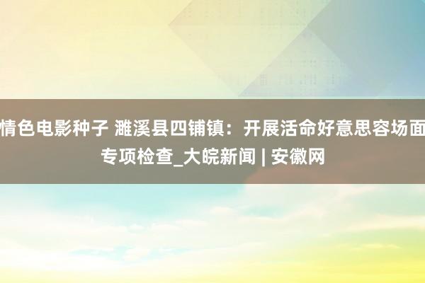 情色电影种子 濉溪县四铺镇：开展活命好意思容场面专项检查_大皖新闻 | 安徽网