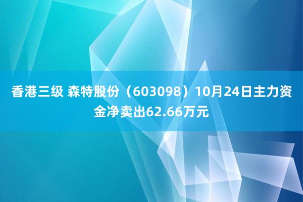 香港三级 森特股份（603098）10月24日主力资金净卖出62.66万元