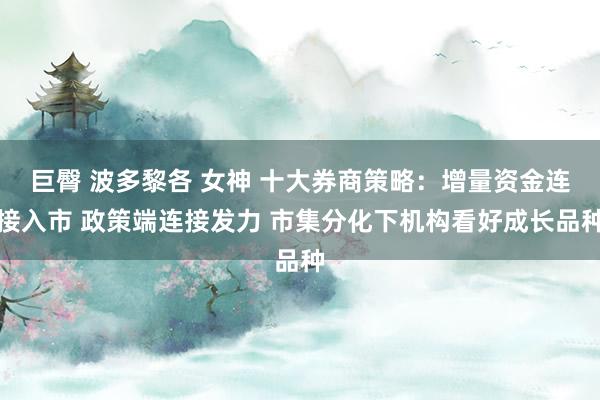 巨臀 波多黎各 女神 十大券商策略：增量资金连接入市 政策端连接发力 市集分化下机构看好成长品种