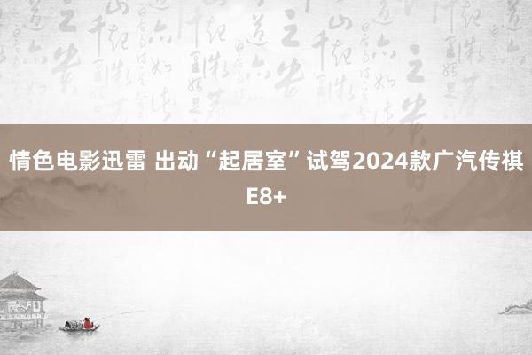 情色电影迅雷 出动“起居室”试驾2024款广汽传祺E8+