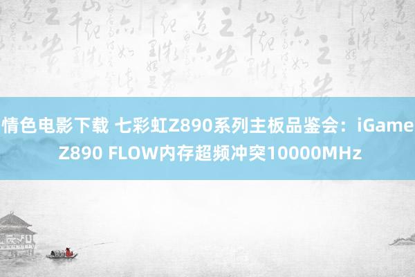 情色电影下载 七彩虹Z890系列主板品鉴会：iGame Z890 FLOW内存超频冲突10000MHz