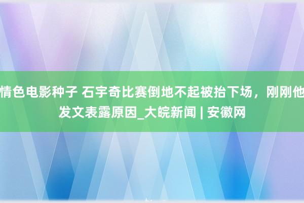 情色电影种子 石宇奇比赛倒地不起被抬下场，刚刚他发文表露原因_大皖新闻 | 安徽网