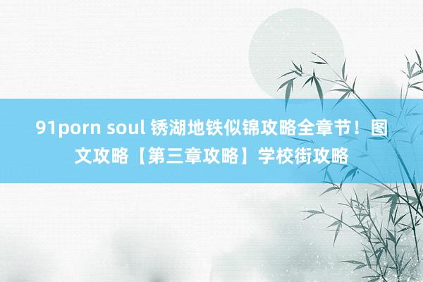 91porn soul 锈湖地铁似锦攻略全章节！图文攻略【第三章攻略】学校街攻略