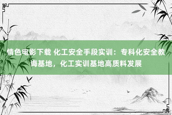 情色电影下载 化工安全手段实训：专科化安全教诲基地，化工实训基地高质料发展