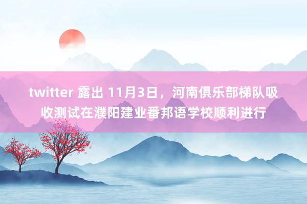 twitter 露出 11月3日，河南俱乐部梯队吸收测试在濮阳建业番邦语学校顺利进行