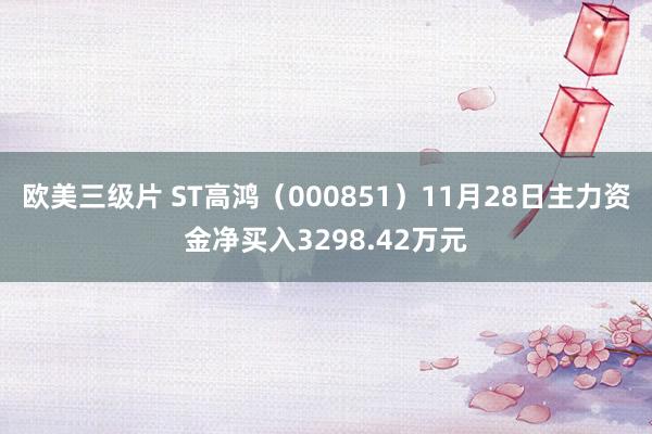 欧美三级片 ST高鸿（000851）11月28日主力资金净买入3298.42万元