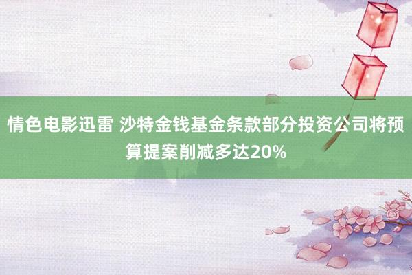 情色电影迅雷 沙特金钱基金条款部分投资公司将预算提案削减多达20%