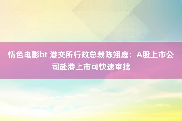 情色电影bt 港交所行政总裁陈翊庭：A股上市公司赴港上市可快速审批