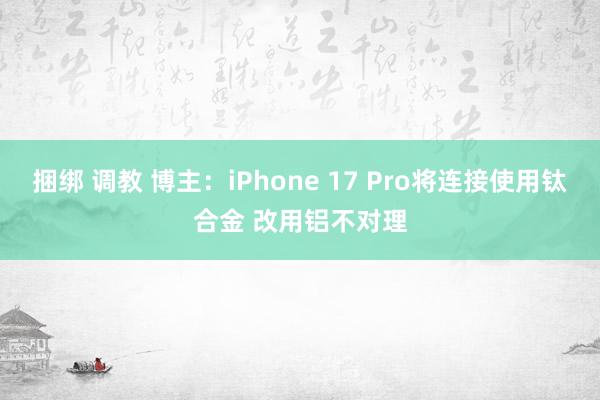 捆绑 调教 博主：iPhone 17 Pro将连接使用钛合金 改用铝不对理