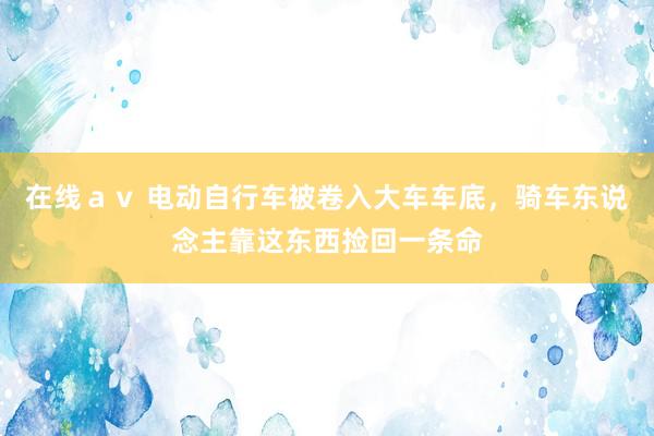 在线ａｖ 电动自行车被卷入大车车底，骑车东说念主靠这东西捡回一条命