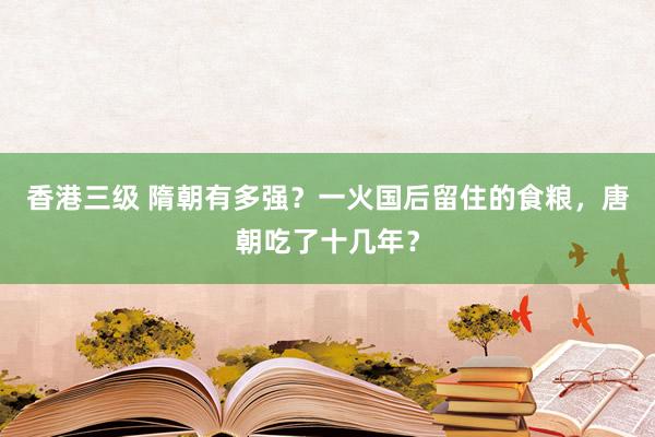 香港三级 隋朝有多强？一火国后留住的食粮，唐朝吃了十几年？