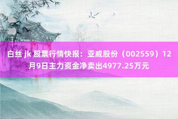 白丝 jk 股票行情快报：亚威股份（002559）12月9日主力资金净卖出4977.25万元