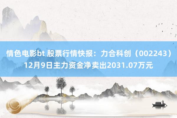 情色电影bt 股票行情快报：力合科创（002243）12月9日主力资金净卖出2031.07万元