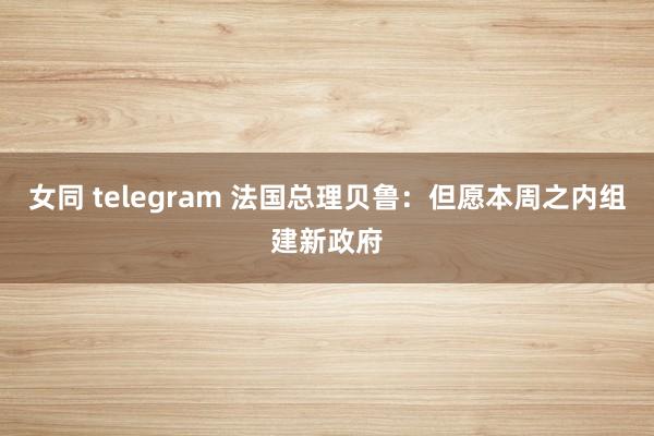 女同 telegram 法国总理贝鲁：但愿本周之内组建新政府