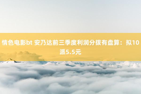 情色电影bt 安乃达前三季度利润分拨有盘算：拟10派5.5元