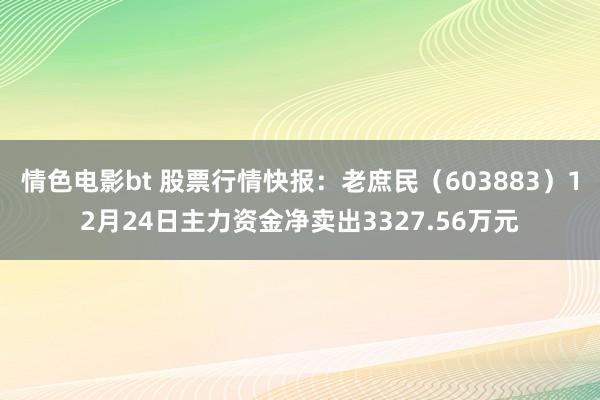 情色电影bt 股票行情快报：老庶民（603883）12月24日主力资金净卖出3327.56万元