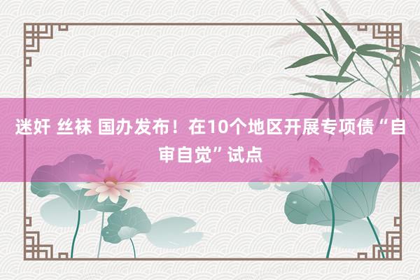 迷奸 丝袜 国办发布！在10个地区开展专项债“自审自觉”试点