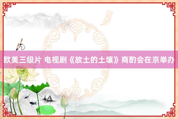 欧美三级片 电视剧《故土的土壤》商酌会在京举办