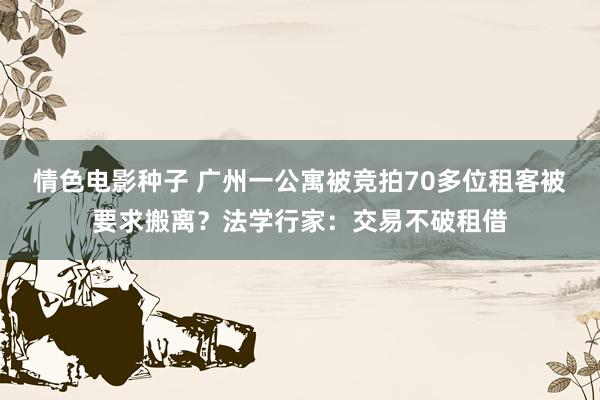 情色电影种子 广州一公寓被竞拍70多位租客被要求搬离？法学行家：交易不破租借