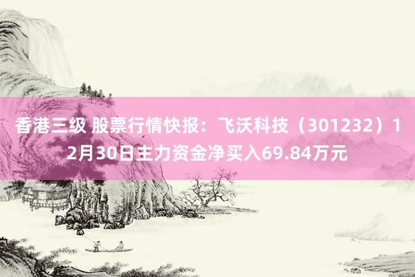 香港三级 股票行情快报：飞沃科技（301232）12月30日主力资金净买入69.84万元