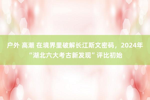 户外 高潮 在境界里破解长江斯文密码，2024年“湖北六大考古新发现”评比初始