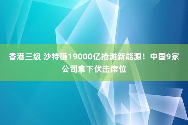 香港三级 沙特砸19000亿抢滩新能源！中国9家公司拿下伏击席位