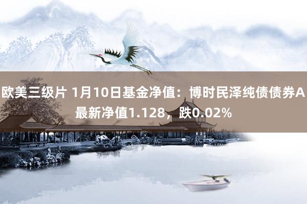 欧美三级片 1月10日基金净值：博时民泽纯债债券A最新净值1.128，跌0.02%