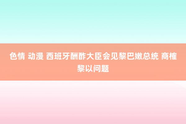 色情 动漫 西班牙酬酢大臣会见黎巴嫩总统 商榷黎以问题