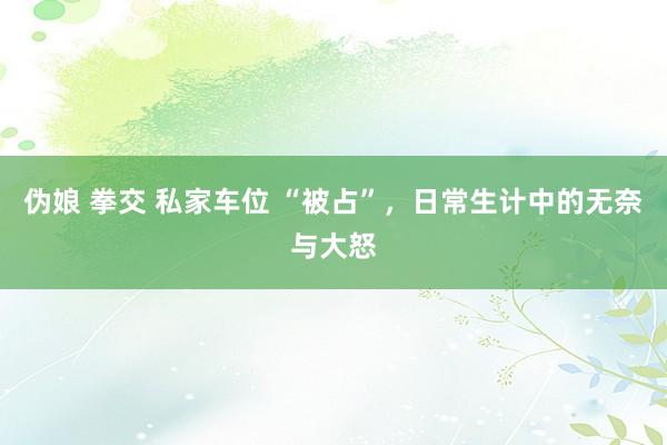 伪娘 拳交 私家车位 “被占”，日常生计中的无奈与大怒